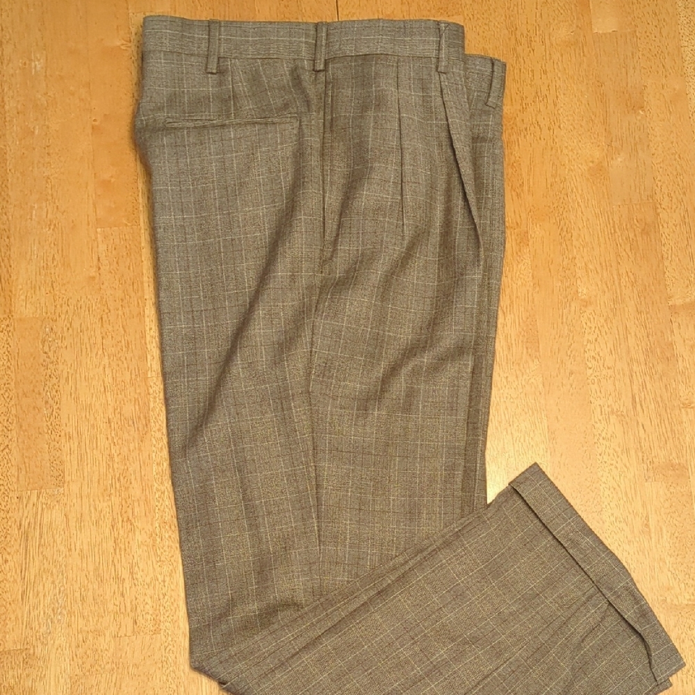 Jos. A. Bank Black and Brown Plaid Trousers
